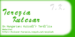 terezia kulcsar business card